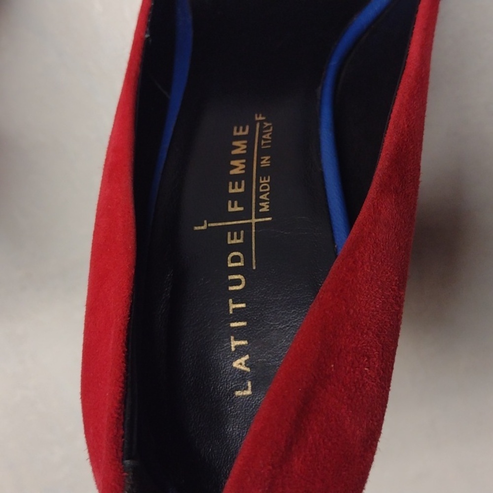 Latitude Femme made in Italy shoes women size 39 ( 8 ) Red color - Picture 4 of 10